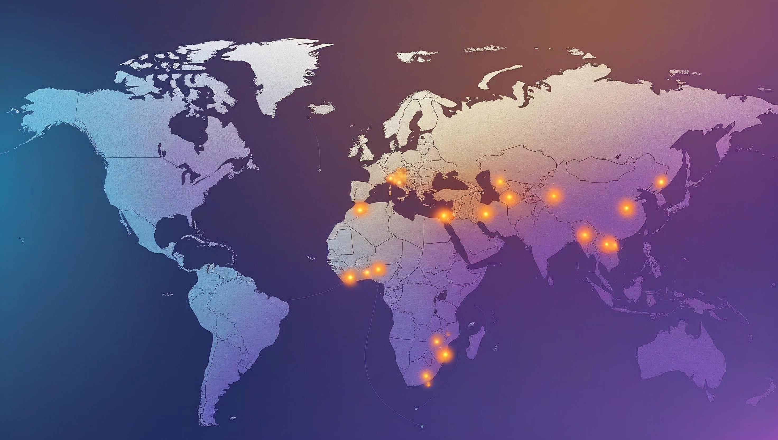 Global map showing GRADED's worldwide network and partnerships